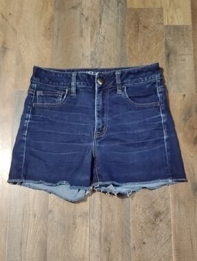 American Eagle Outfitters Hi Rise Shortie Dark Wash Shorts Womens Size: 4
